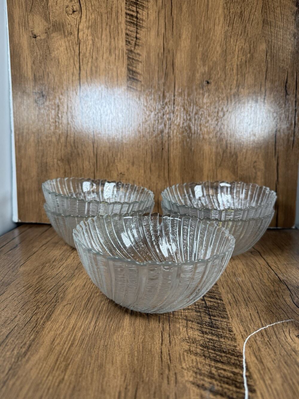 Set/5 Arcoroc Seabreeze Swirl 5.5" Fruit Dessert Cereal Salad Bowl Vintage